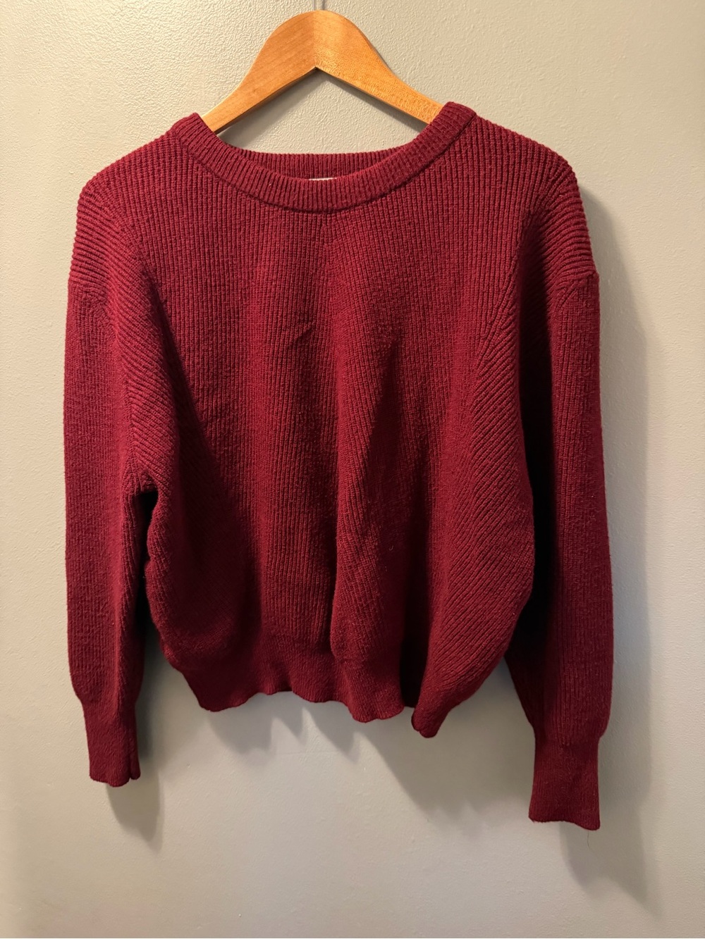 Elodie Burgundy Crewneck Sweater